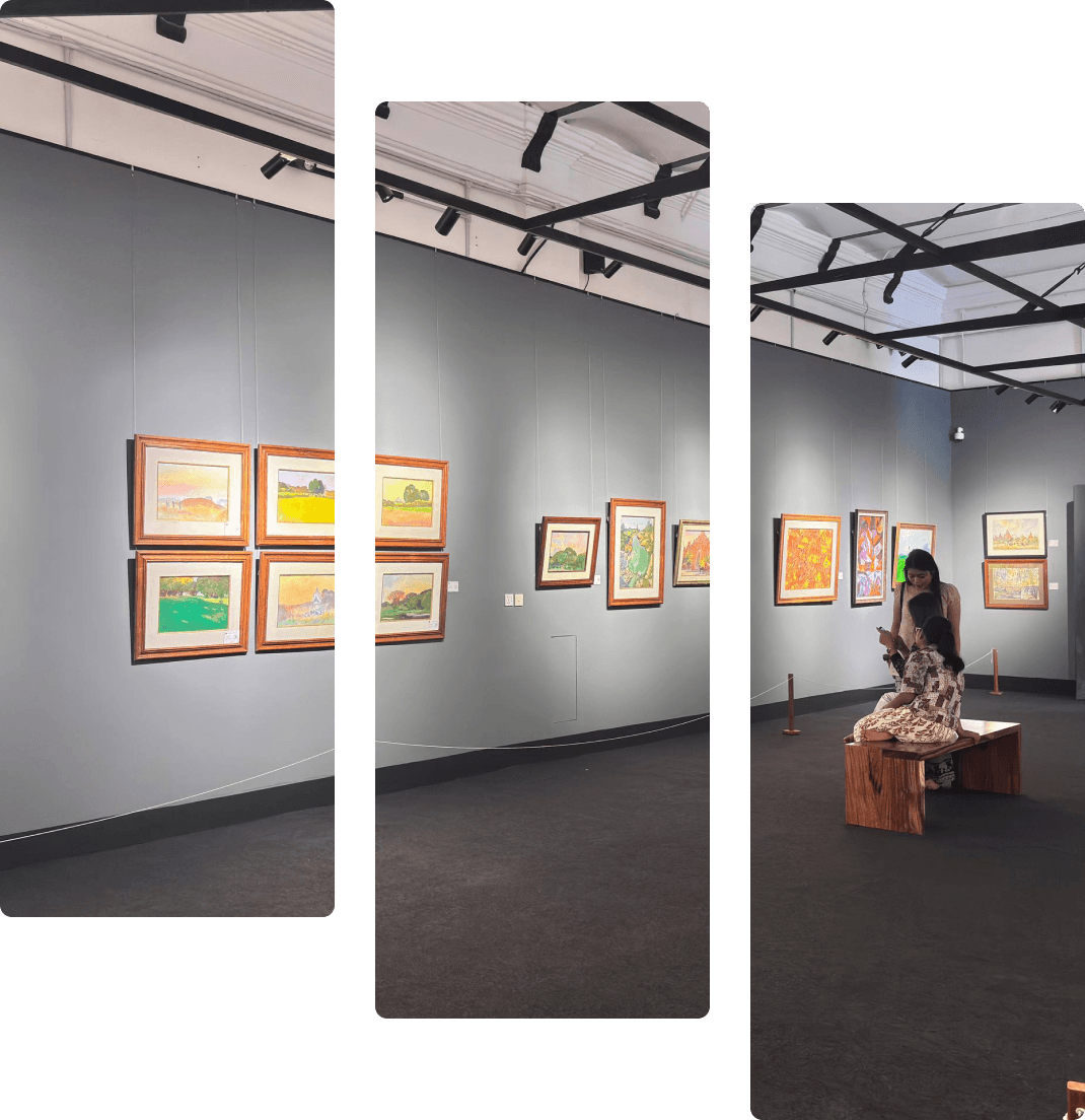 Framed painting displayed in the gallery